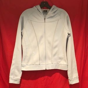 Zip front raglan sleeve fleece sweat shirt
